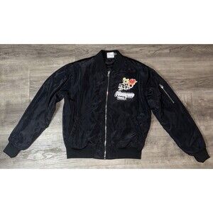 The Powerpuff Girls Bomber Jacket Size Small Cartoon Network Black Full Zip